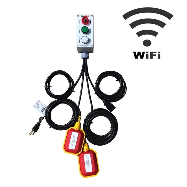 Sump Alarm In/Outdoor Pump Control, High Water Alarm, 120V, 16' Float